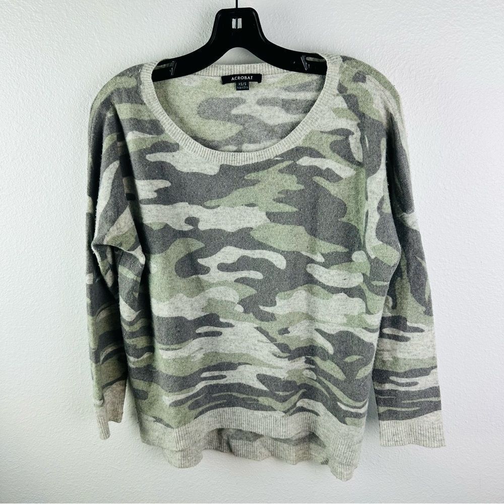 Acrobat Oversized Camo Wool Cashmere‎ Blend Sweater Women’s Size XS/S